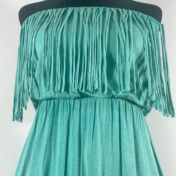 Turquoise mini Dress with Tassels, Medium, Santa Fe - Picture 6 of 8